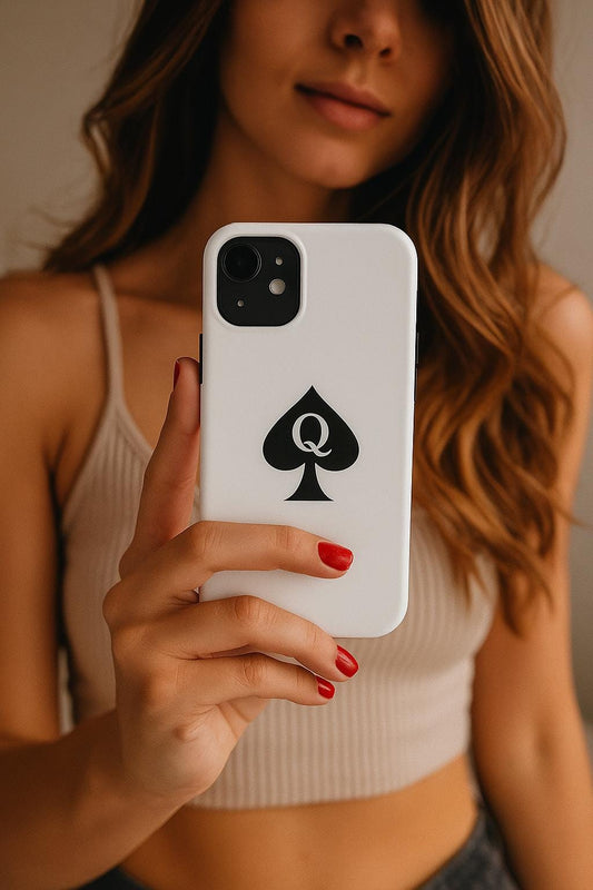Queen of Spades Tough Phone Case, QOS Hotwife Lifestyle Cuck Bull Symbol, Glossy Protective Cover, Swinger Lifestyle Pineapple