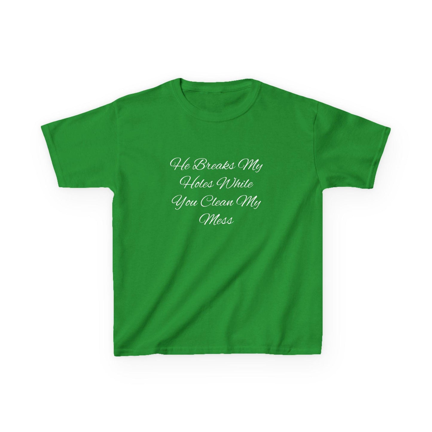 He Breaks My Holes While You Clean My Mess Y2K Sexy Cute Baby Tee Crop Top, Naughty Apparel Queen of Spades Swinger