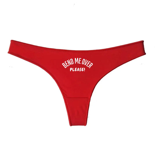 Bend me Over Please Thong | Hotwife lifestyle QoS Panties, Sexy Gift Idea for Wife, Queen of Spades, cuck husband Underwear