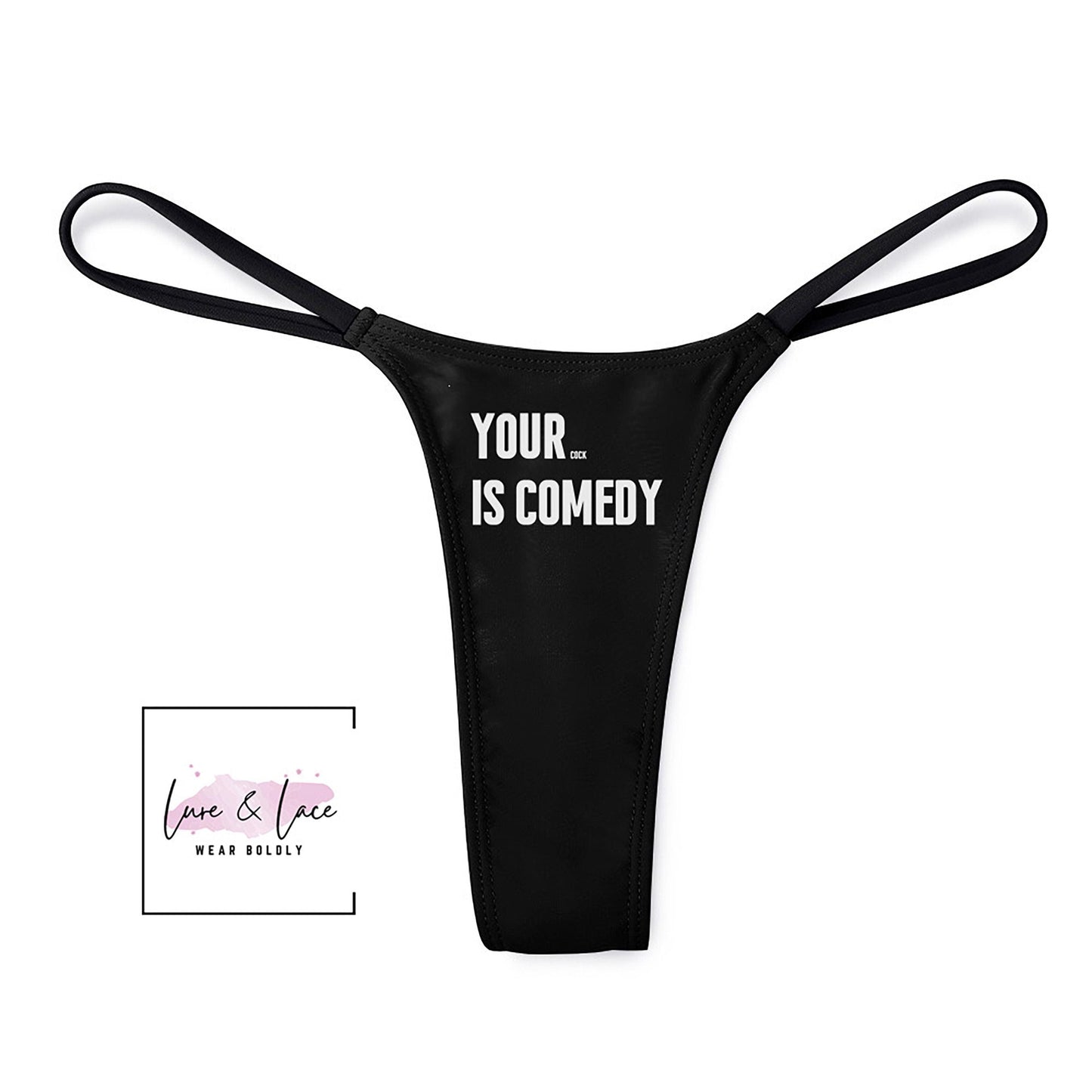 your Dick Is Comedy Sexy Thong, QOS G-String, Naughty Lingerie Panties, Hotwife Lifestyle, Queen of Spades, Cuck
