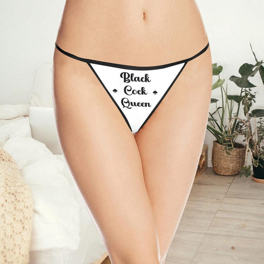Black Cock Queen sexy Thong| Queen of Spades, QOS BBC Only Hotwife G-String Panties, Cuckold fantasy Clothing, Swinger lifestyle Underwear