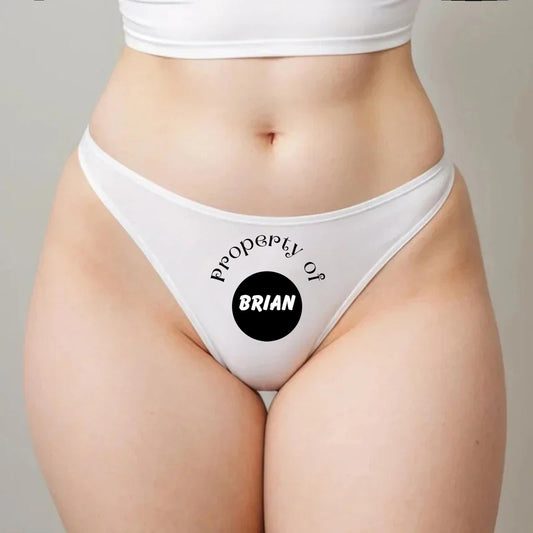Custom property of name Thong | personalized panties, customized name, Sexy Gift Idea for Wife,, Surprise Him Underwear