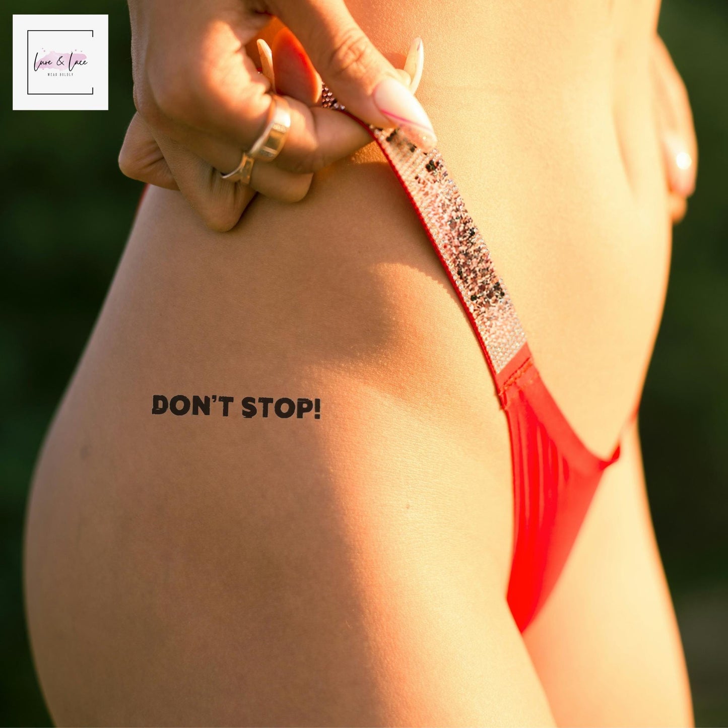 Don't Stop Temporary Sexy Tattoo 10X | Funny Cute Tattoo, Wife Naughty fun, BDSM Roleplaying sex QOS, Couple, Gift idea for her
