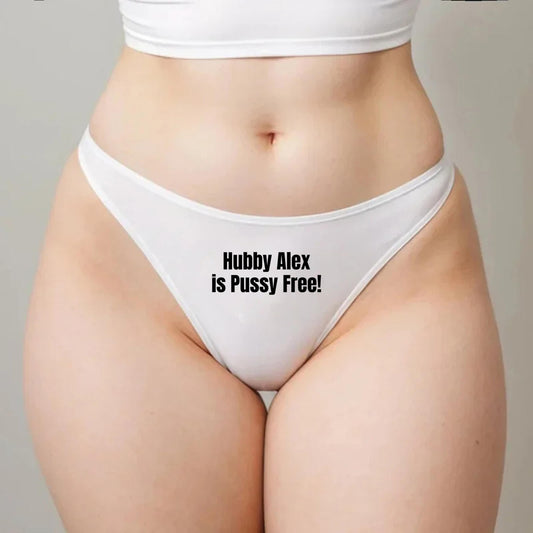 Custom Hubby is Pussy Free Thong| Personalized Hotwife lifestyle QoS Panties, Sexy Gift Idea for Wife, Queen of Spades, cuck Underwear