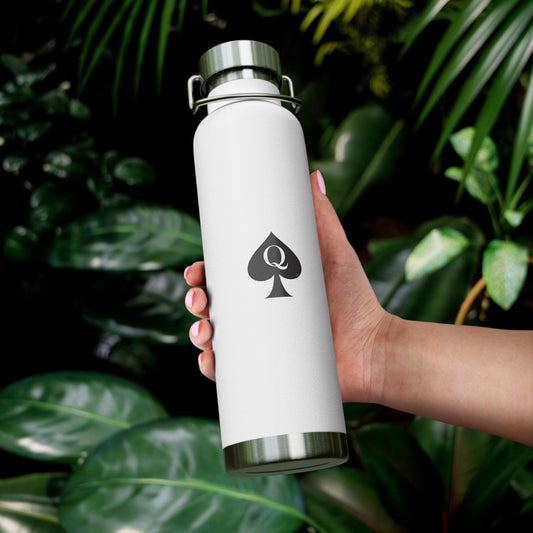 Queen of Spades Copper Vacuum Bottle 22oz QOS Hotwife Lifestyle Cuck Bull Insulated Water Bottle Spill Proof BPA Free Swinger Gift