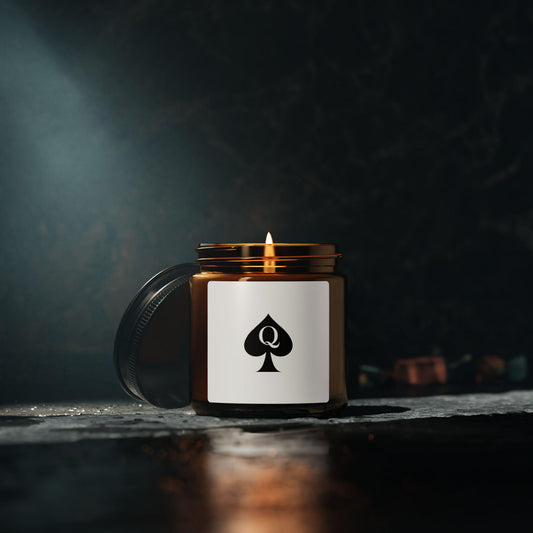 Queen of Spades Scented Soy Candle Hotwife QOS Cuck Swinger Gift Amber Jar 4oz 9oz Cotton Wick Romantic Bedroom Decor Lifestyle Mood