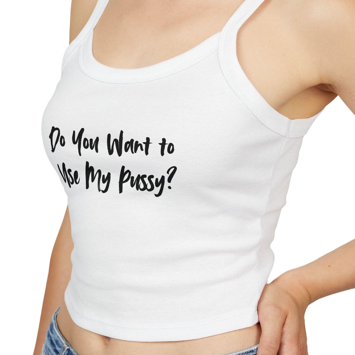 Do You Want to Use My Pussy Spaghetti strap crop top, Hotwife lifestyle, QOS, Gift idea for her, wife, Queen of Spades, Swinger, Cuck, Bull