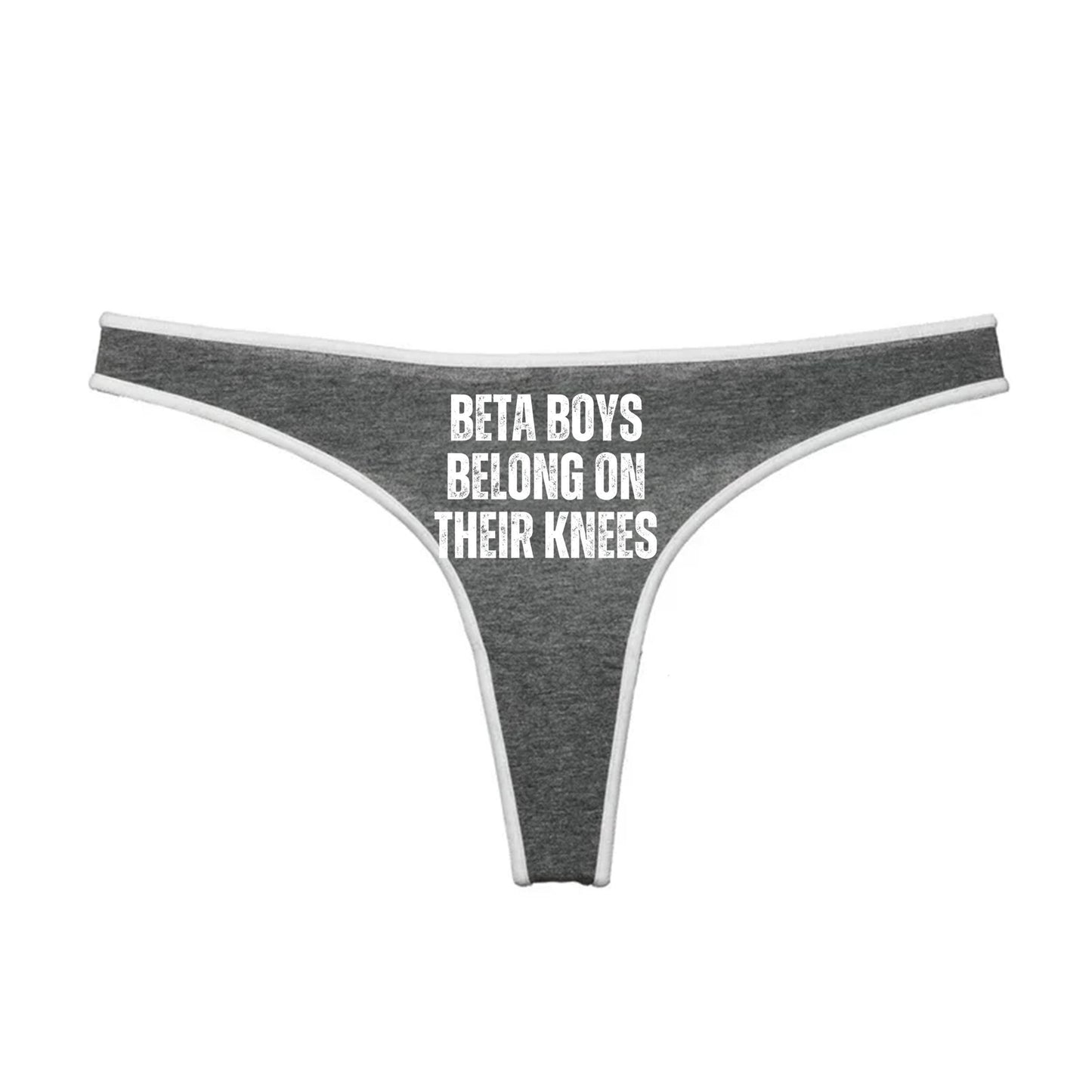 Beta Boys Belong on their knees Thong | Hotwife lifestyle QoS Panties, Sexy Gift Idea for Wife, Queen of Spades, cuck husband Underwear