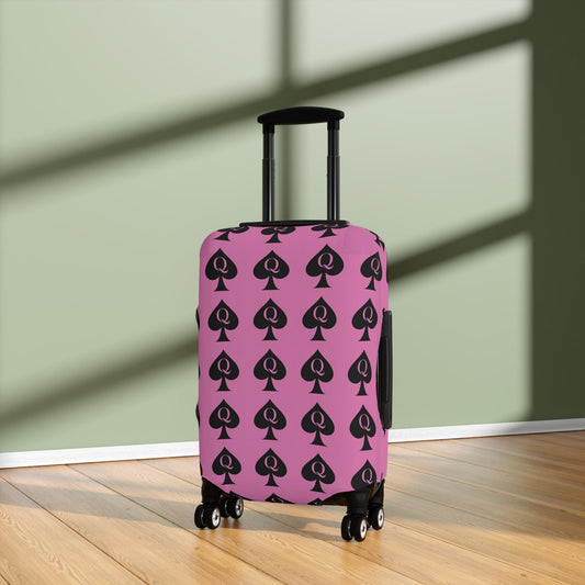 Queen of Spades Luggage Pink Cover | QOS Hotwife Travel Protector, BBC Lifestyle Suitcase, Swinger cruise Gift for Her, Pineapple Vacation
