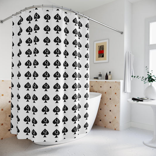 Queen of Spades Shower Curtain Hotwife Cuck Lifestyle Bathroom Decor QOS Symbol for Swinger Couples Bull Design