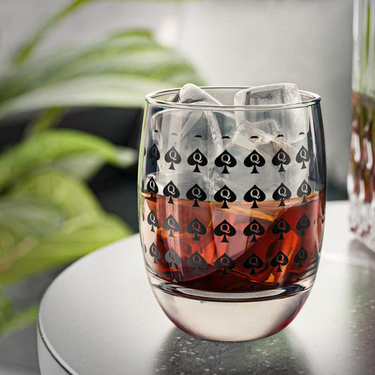 Queen of Spades Whiskey Glass 6oz QOS Hotwife Swinger Cuck Lifestyle Gift for Him Bull Queen Clear Barware Naughty Drink Glass